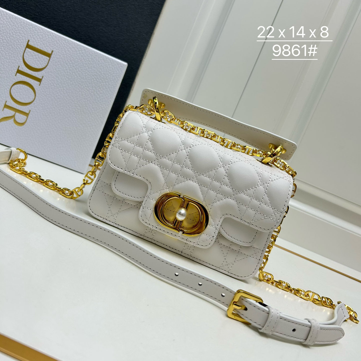 Dior Jolie トップハンドルバッグ スモール クリスチャン・ディオール バッグ コピー ホワイト