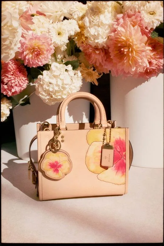 COACH×Kokiは連名でかばんの日本は発売を限定します：幼い菊とパンジーの水彩画