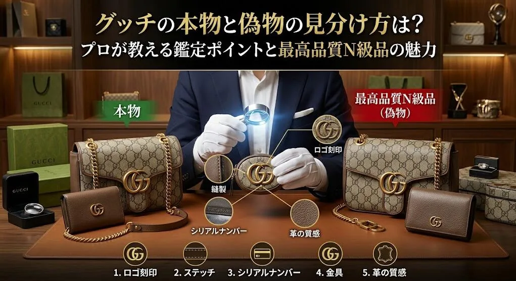 グッチの本物と偽物の見分け方は?プロが教える鑑定ポイントと最高品質N級品の魅力