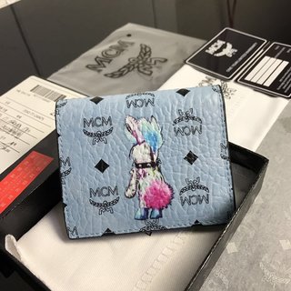 エムシーエム 財布 二つ折り コピー  「MCM」ウサギ型二つ折り財布 3Dシルク印刷模様 携帯しやすく小型で精巧で コーナー品質