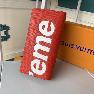 Lv最新supreme水波紋シルク印刷シリーズ lv x supreme かばん コピー 水波紋の赤 スーツのクリップです