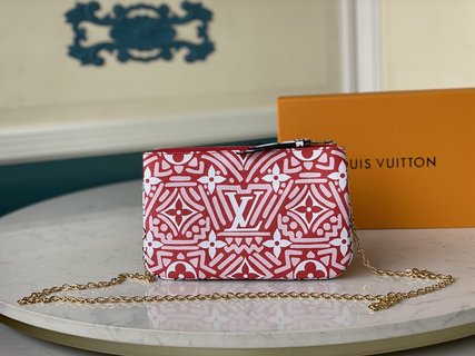 ルイ・ヴィトン バッグ 安い コピー LV Crafty抽象グラフィックアートキャプチャ 新しいPochette Double Zipチェーンバッグを煥す