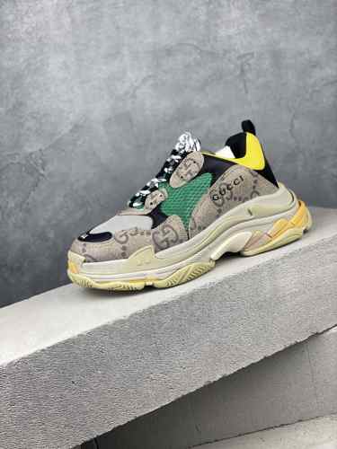 Balenciaga x GUCCI おしゃれ 厚底 人気 レースアップ バレンシアガ スニーカー コピー スポーツジューズ レディース メンズ