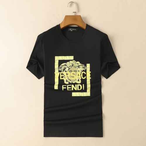 VERSACE×FENDI 人気 おしゃれ ヴェルサーチェ 半袖Tシャツ コピー クルーネック ロゴ 春夏 着心地いい トップス