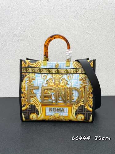 FENDI × VERSACE フェンディ バッグ 人気 コピー プリント 大容量 注目 おしゃれ トートバッグ