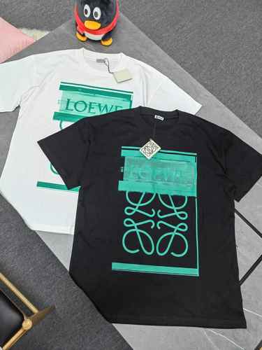 おしゃれ 人気 コットン ロゴ プリント ロエベ tシャツ コピー 半袖 クルーネック 半袖 コットン トップス