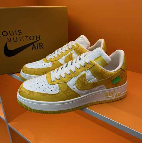 LV x OFF-WHITE x Nike オフホワイト スニーカー コピー レースアップ 目立つ 配色 人気 カジュアル メンズ 