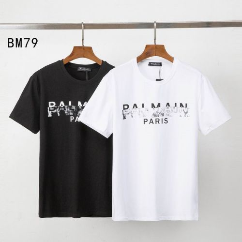 人気 ベーシック クルーネック 定番 合わせやすい バルマン Tシャツ コピー 半袖 ロゴプリント 