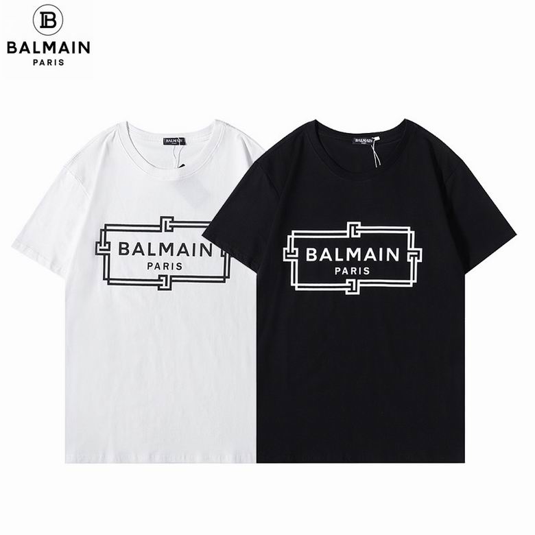 ベーシック ゆったり 快適 クルーネック バルマン Tシャツ コピー 半袖 ロゴプリントTシャツ