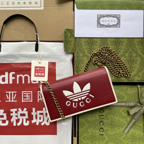 adidas x Gucci ロゴ ウォレット チェーンバック グッチ バッグ コピー 人気 レディース