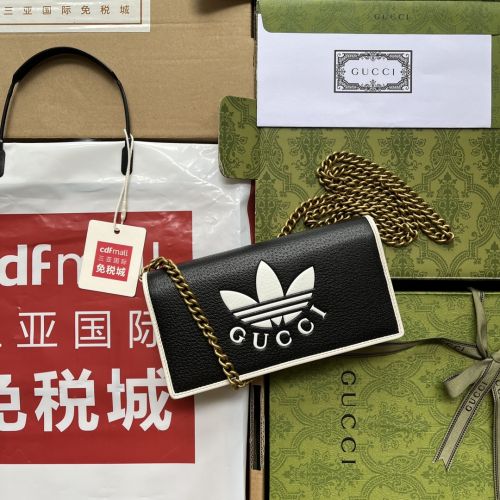 adidas x Gucci ロゴ 人気 レディース グッチ バッグ コピー ウォレット チェーンバック