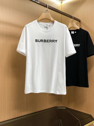 ユニセックス シンプ ル ロゴプリント コットン バーバリー Tシャツ コピー 半袖 クルーネック トップス