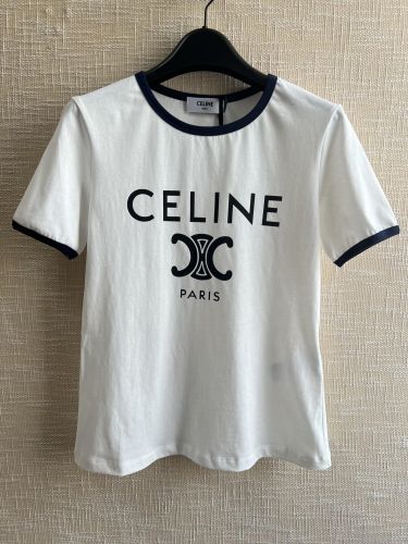 トリオンフ ロゴ プリント ラウンドネック セリーヌ Tシャツ コピー 半袖 レディース トップス