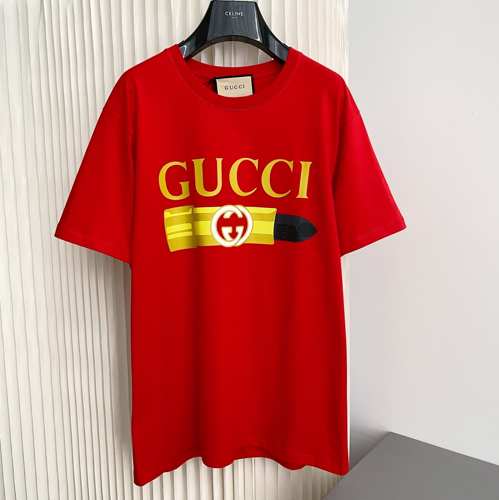 GUCCI リップスティック プリント コットン Tシャツ グッチ Tシャツ コピー 半袖