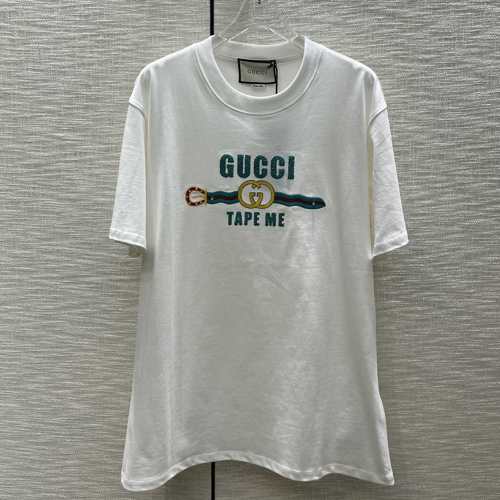 GUCCI “TAPE ME” 刺繍 コットン Tシャツ グッチ Tシャツ コピー 半袖 トップス