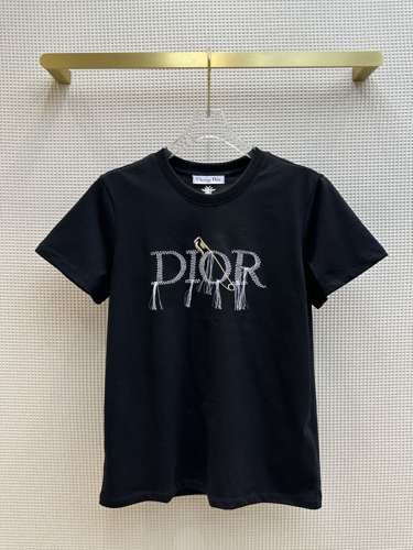 クリスチャン・ディオール Tシャツ コピー シンプル ロゴ クルーネック 半袖tシャツ 