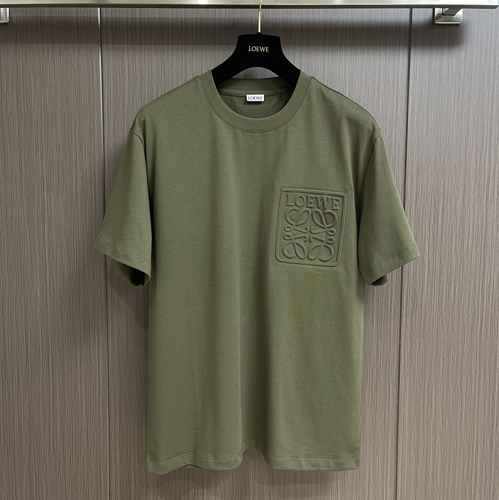 シンプル アナグラム クルーネック コットン 半袖 ロエベ Tシャツ コピー メンズ