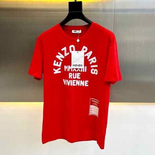 KENZO RUE VIVIENNE プリント クルーネック ケンゾー Tシャツ コピー レッド