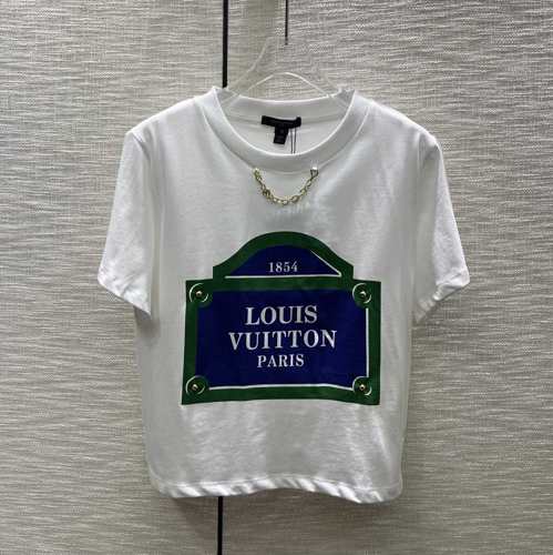 ルイ・ヴィトン  LVストリートサインTシャツ コピー 半袖 クルーネック トップス