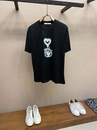 ジバンシィ Tシャツ 偽物 Love プリント クルーネック コットン 半袖Tシャツ ブラック