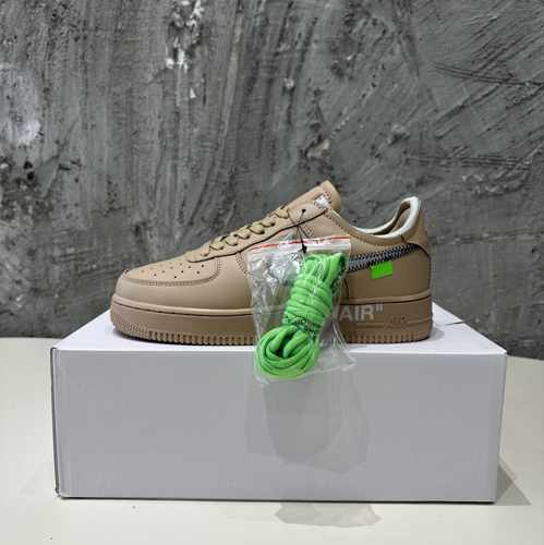 大人気 OFF-WHITE X Air Force 1 オフホワイト スニーカー コピー ベージュ