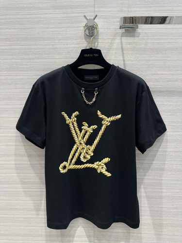 ノーティカルLV Tシャツ ルイ・ヴィトン Tシャツ 偽物 コットン ブラック