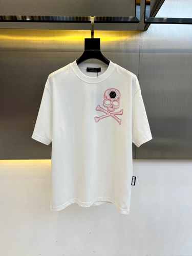 フィリッププレイン 半袖Tシャツ コピー カジュアル ゆったり クルーネック ホワイト