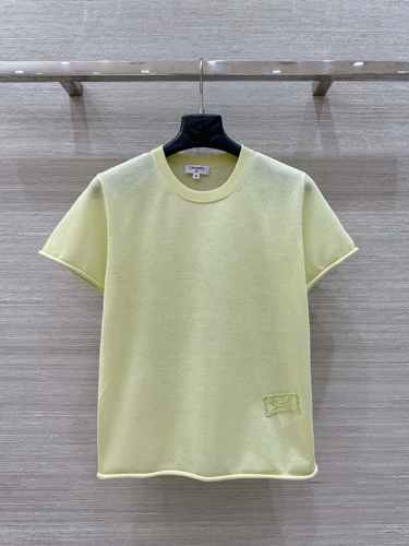 春夏 シンプル 半袖ニット トップス シャネル Tシャツ コピー ライトグリーン