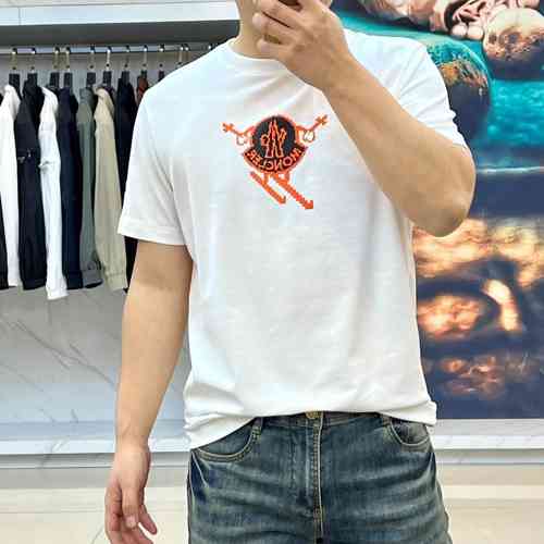 人気 コットン プリント モンクレール Tシャツ スーパーコピー 半袖Tシャツ ホワイト