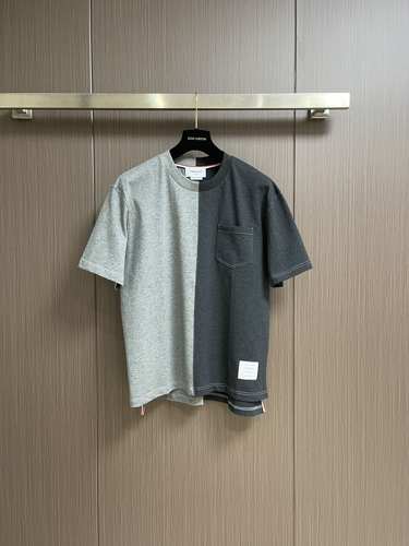 配色 切り替え クルーネック 半袖Tシャツ トムブラウン Tシャツ スーパーコピー 