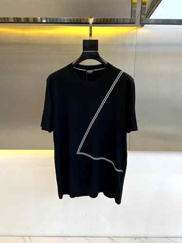 カジュアル おしゃれ エルメネジルド・ゼニア Tシャツ コピー ブラック