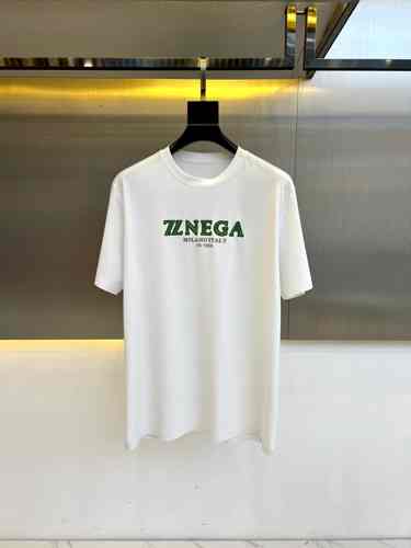 ベーシック ロゴ入り クルーネック 半袖Tシャツ エルメネジルド・ゼニア Tシャツ コピー ホワイト