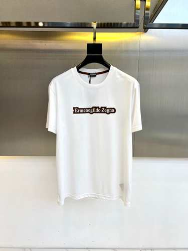 シンプル ロゴ 半袖Tシャツ エルメネジルド・ゼニア Tシャツ コピー クルーネック ホワイト