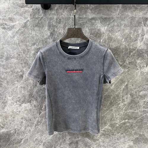 アレキサンダーワング Tシャツ コピー シンプル ロゴ コンパクト 半袖Tシャツ グレー