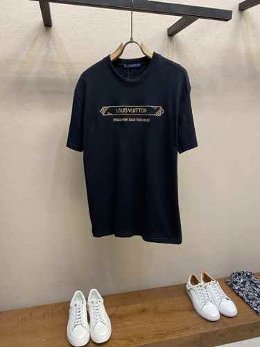 エンベリッシュド ダミエ ピケTシャツ ルイ・ヴィトン Tシャツ コピー クルーネック