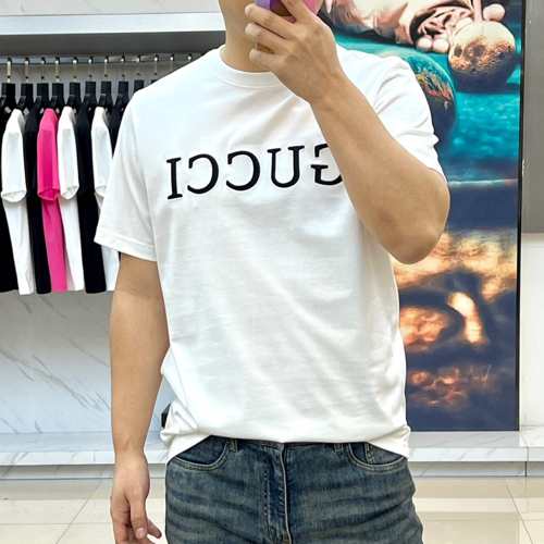 シンプル コットン クルーネック 半袖Tシャツ グッチ Tシャツ 偽物 ホワイト