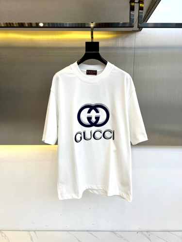 コットンジャージ リラックス 半袖Tシャツ グッチ Tシャツ コピー ホワイト