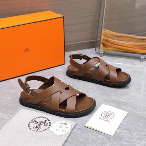 大活躍 ヘラクレス テクノサンダル エルメス サンダル スーパーコピー ブラウン