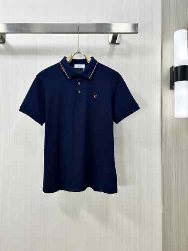 洗練された カジュアル コットンピケ ポロシャツ エルメス Tシャツ コピー ネイビー