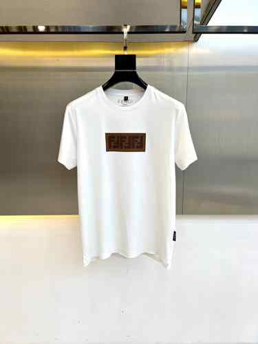 ベーシック ロゴ コットン 半袖Tシャツ フェンディ Tシャツ 偽物 ホワイト
