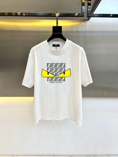 カジュアル プリント 半袖Tシャツ フェンディ Tシャツ 偽物 ホワイト