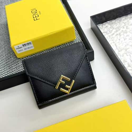人気 コンパクト 三つ折り財布 フェンディ 財布 スーパーコピー ウォレット ブラック