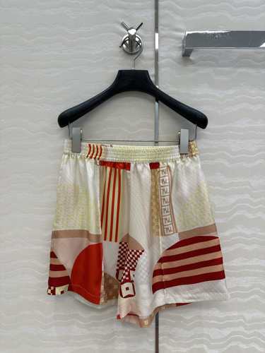 フェンディ パンツ コピー パッチワークプリント ショートパンツ ピンク