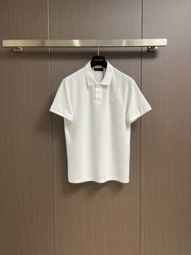 洗練された シンプル プラダ Tシャツ コピー コットンピケ ポロシャツ ホワイト