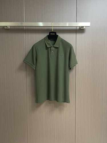 洗練された シンプル プラダ Tシャツ コピー コットンピケ ポロシャツ グリーン