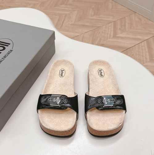 BALENCIAGA I Scholl フラット サンダル バレンシアガ サンダル コピー ブラック