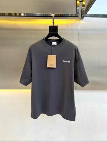 カジュアル リラックス 半袖Tシャツ バーバリー Tシャツ 偽物 クルーネック グレー