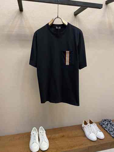 カジュアル 合わせやすい バーバリー Tシャツ 偽物 半袖Tシャツ ブラック