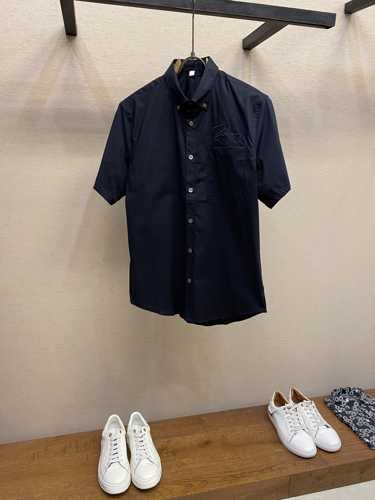 シンプル 上品 ショートスリーブシャツ バーバリー シャツ 偽物 ブラック