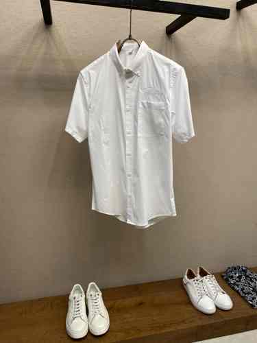 シンプル 上品 ショートスリーブシャツ バーバリー シャツ 偽物 ホワイト